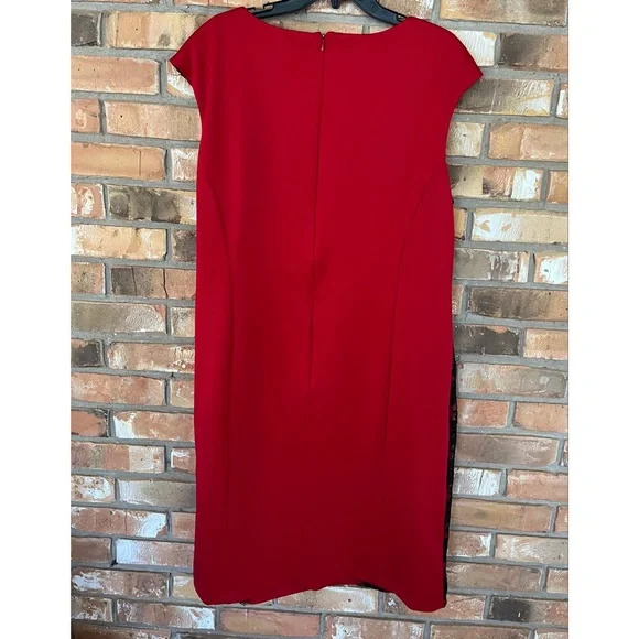 Red Barn Collection Women’s Plus Size Red and Black Lace Trim Dress   18W - Picture 2 of 7